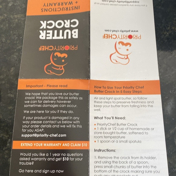 New in Box! Priority Chef Butter Crock - Picture 3 of 9